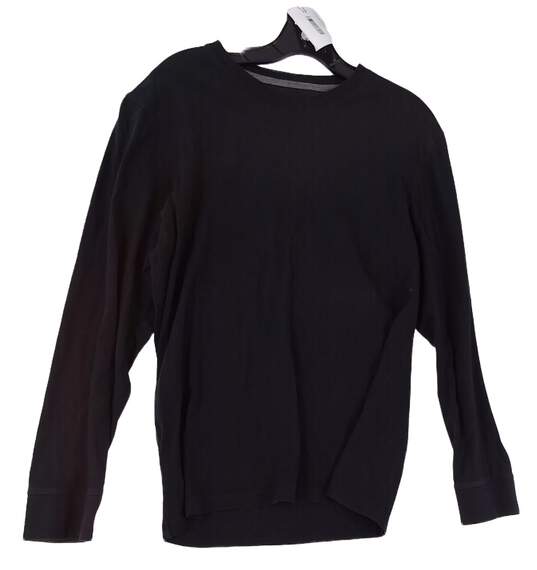 Mens Black Long Sleeve Crew Neck Casual Pullover T-Shirt Size Small image number 1