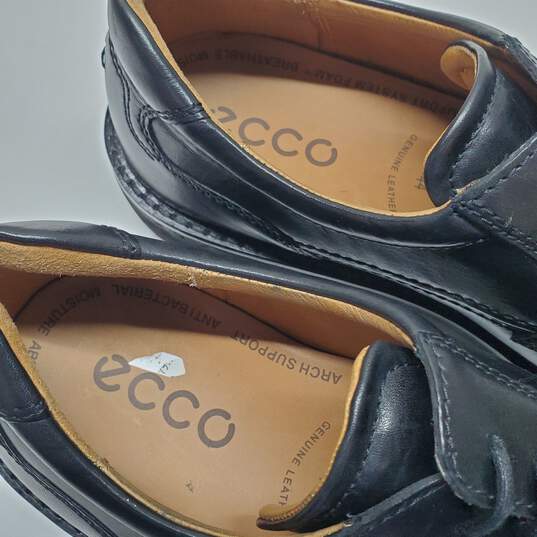 Ecco Black Leather Oxford Dress Lace up Flat Shoes Men’s Size 44 image number 7