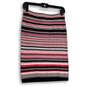 NWT Womens Pink Black Striped Elastic Waist Straight and Pencil Skirt Sz XS image number 2