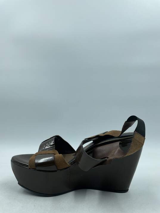 Marni Chocolate Patent Wedge Sandals W 9 COA image number 2