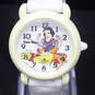 Snow White Y481-8430 Cream Case White Leather Band Watch image number 2