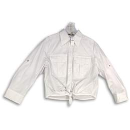 NWT Banana Republic Womens White Tessa Oversized Utility Button-Up Shirt Size S