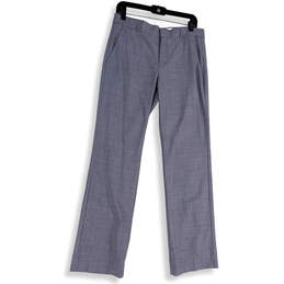 Womens Gray Slash Pocket Flat Front Formal Straight Leg Dress Pants Size 8L