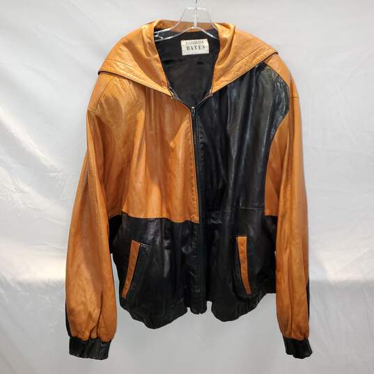 Barbara Bates Full Zip Hooded Leather Jacket No Size image number 1