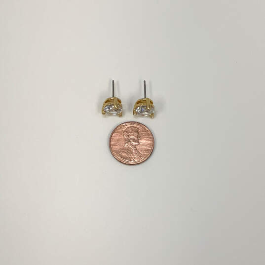 Designer Kate Spade Gold-Tone Cubic Zirconia Classic Stud Earrings image number 2