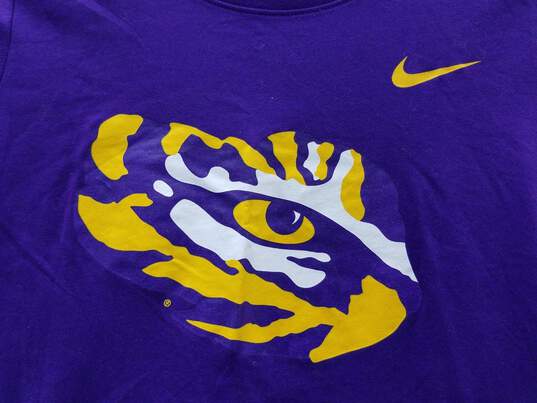 Nike Tee LSU Women's Cropped Purple T-Shirt Size S image number 3
