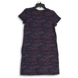 Loft Womens Pink Navy Blue Striped Short Sleeve Pullover T-Shirt Size SP alternative image