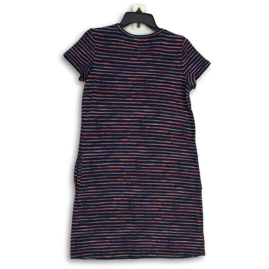 Loft Womens Pink Navy Blue Striped Short Sleeve Pullover T-Shirt Size SP image number 2
