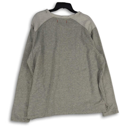 Mens Gray Heather Long Sleeve Round Neck Logo Pullover Sweatshirt Size XXL image number 2
