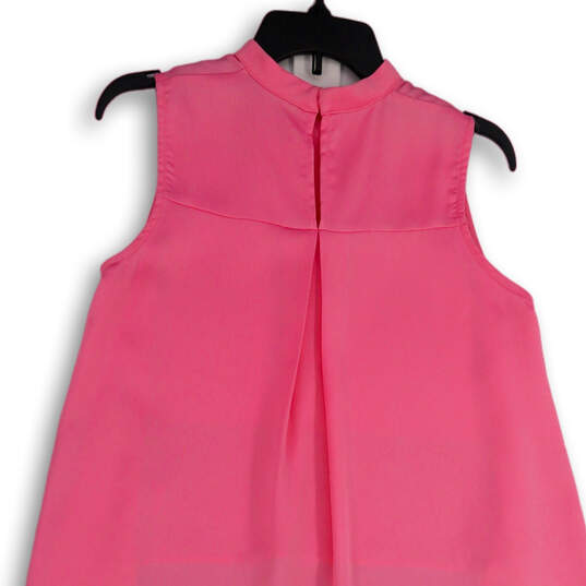 NWT Womens Pink Mock Neck Sleeveless High-Low Hem Blouse Top Size Small image number 4
