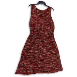 Womens Brown Heather Sleeveless Scoop Neck Belted A-Line Dress Size 2 alternative image