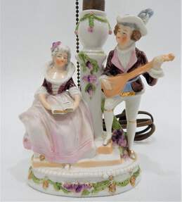 Pair of Vintage Porcelain Victorian Baroque Couple Figural Boudoir Lamps Made In Germany alternative image