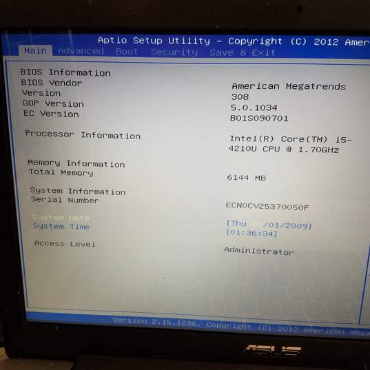 ASUS X555L 15in Laptop Intel i5-4210U CPU 6GB RAM NO HDD image number 8