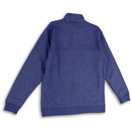 NWT Mens Blue Long Sleeve Mock Neck 1/4 Zip Pullover Sweatshirt Size Large alternative image