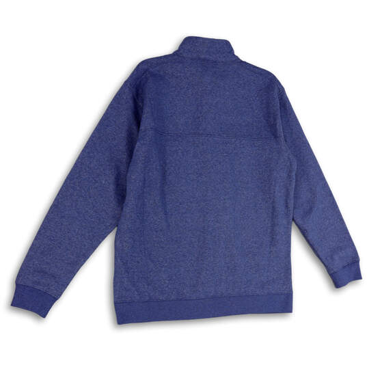 NWT Mens Blue Long Sleeve Mock Neck 1/4 Zip Pullover Sweatshirt Size Large image number 2