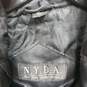 Women’s Vintage N.Y.D.A Hooded Leather Utility Jacket Sz PM image number 3