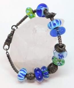 Troll Beads 925 Murano Glass & Animal Charm Bead Bracelet 40.6g