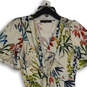 Womens Multicolor Floral Surplice Neck Short Sleeve Sheath Dress Size S image number 3