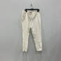 Womens White Flat Front Slash Pocket Skinny Leg Dress Pants Size 12 image number 1