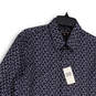 NWT Mens Blue Monogram Long Sleeve Pointed Collar Button-Up Shirt Size M image number 3