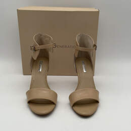 NIB Womens BG-DREAM Brown Leather Stiletto Ankle Strap Heels Size 6.5 M