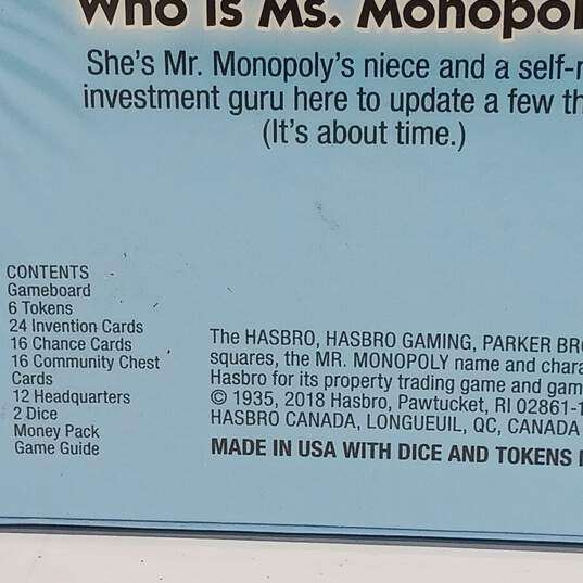 Hasbro Ms. Monopoly Board Game In Sealed Original Packaging image number 3