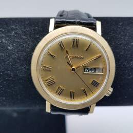 Accutron E63238 35mm Vintage Bulova 14k Yellow Filled Gold Date Watch 41g