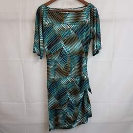 Diane von Furstenberg silk abstract print long sleeve dress size 6