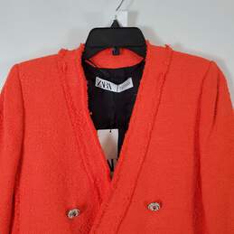 Zara Women's Orange Blazer SZ S NWT alternative image