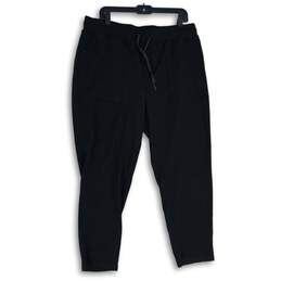 Talbots Womens Black Flat Front Elastic Waist Drawstring Sweatpants Size 1X