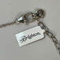 NWT Designer Brighton Silver-Tone Link Chain Flower Pendant Necklace image number 4