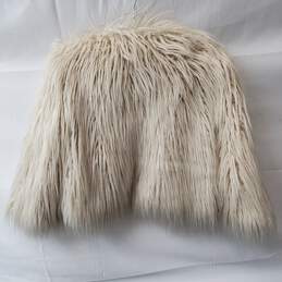 Zara Knit Limited Edition Faux Fur White Crop Jacket Size S alternative image