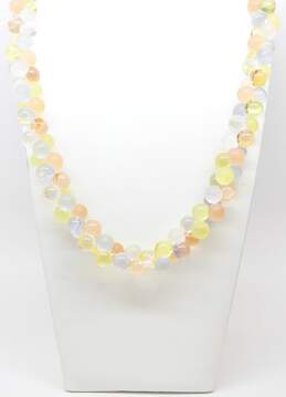 Vintage Monet Wisteria Moonglow Colorful Pastel Lucite Bubble Beaded Statement Necklace 168.2g