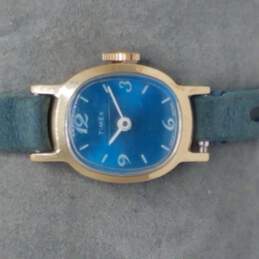 Timex Blue & Gold Tone Vintage Automatic Manual Wind Watch