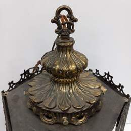 Gothic Spanish Amber Glass Hanging Lamp alternative image