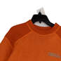 Mens Orange Knitted Long Sleeve Crew Neck Pullover Sweater Size Large image number 1