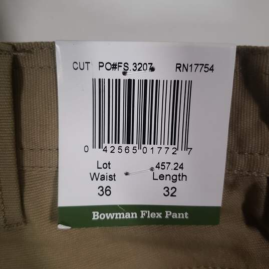 NWT Mens Regular Fit Flat Front Slash Pockets Bowman Flex Work Pants Size 36X32 image number 4