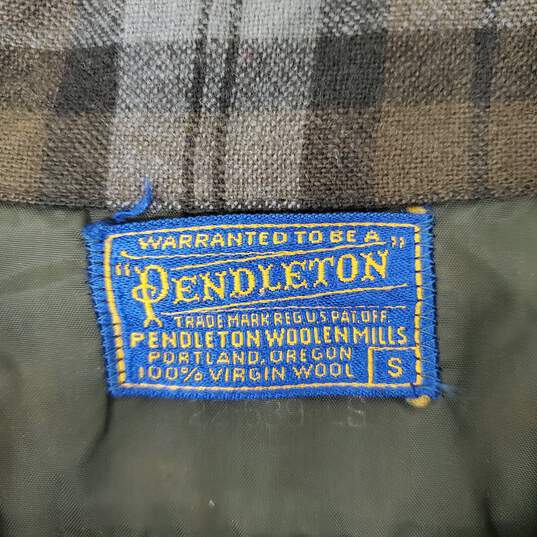 VTG Pendleton MN's Green Plaid Long Flannel Sleeve Shirt Size S image number 3
