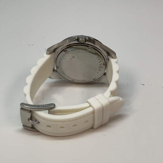 Designer Fossil ES-2344 Silver-Tone Crystal Chronograph Analog Wristwatch image number 4