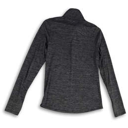 Womens Gray Long Sleeve High Neck 1/4 Zip Activewear T-Shirt Size Small alternative image