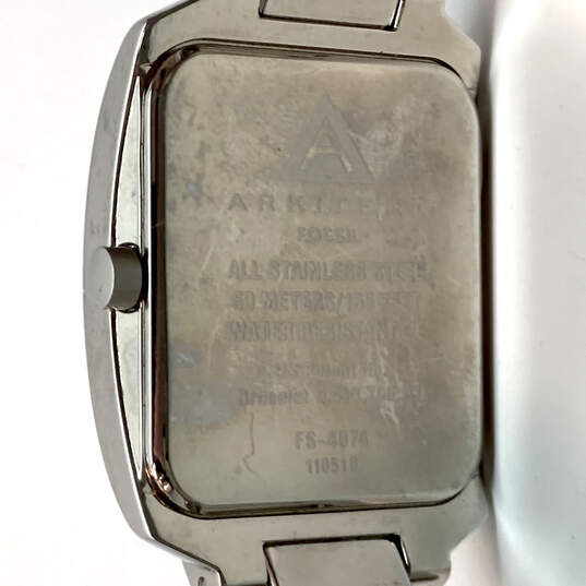 Designer Fossil Arkitekt FS-4074 Silver-Tone Stainless Steel Wristwatch image number 5