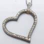 Sterling Silver Melee Diamond Pendant On 17 1/4" Necklace 4.7g image number 4