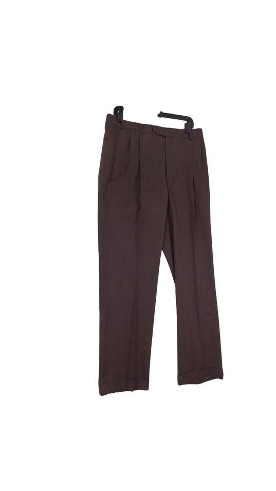 Mens Brown Madison Fit Slacks Dress Pants Size 34 X 32 image number 3