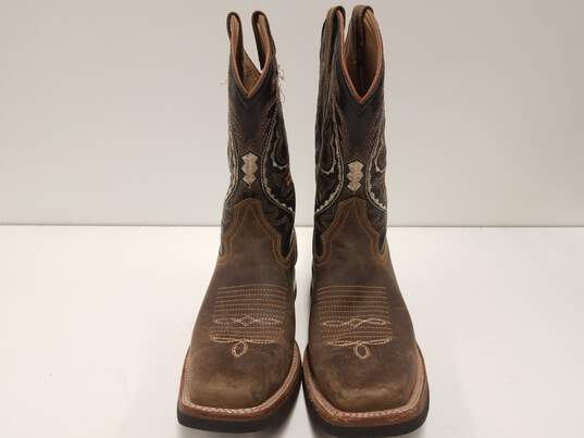 Derramadero Men Boots Brown Leather Size 7.5 image number 4