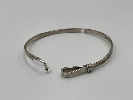 Buy the 925 Sterling Silver Womens Round Hook & Eye Bangle