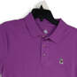 NWT Womens Purple Short Sleeve Spread Collar Polo Shirt Size Medium image number 3