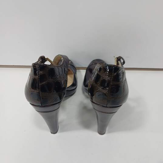 Michael Kors Women's Leather Alligator Print Ankle Strap Heels Size 6.5M image number 4