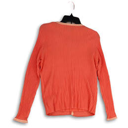 Womens Pink Long Sleeve Round Neck Button Cardigan Sweater Size XXL alternative image
