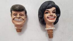 Rare Vintage JFK and Jackie O. Achatit Bottle Stoppers