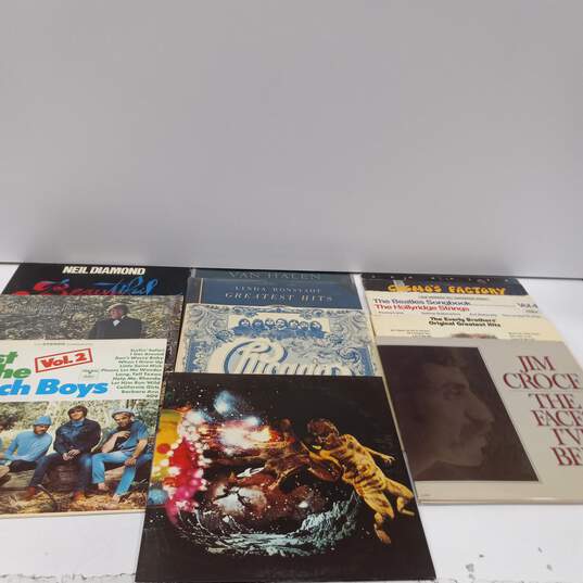 Bundle of 12 Assorted Rock Vinyl Record Albums image number 1